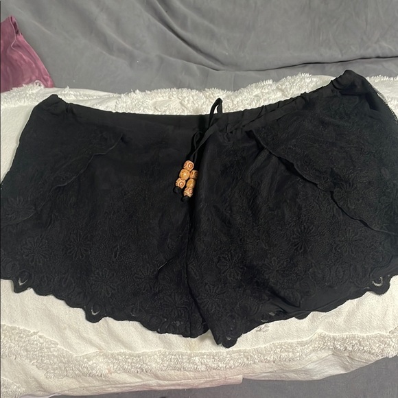 Chaser Black Embroidered Women Shorts - Picture 1 of 4